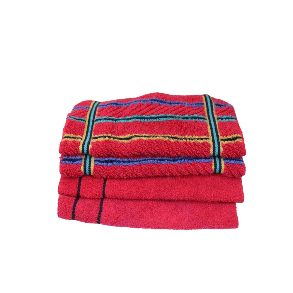 4 St Marys Washcloths Red Vintage Stripe 93374 Wash Clothes